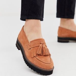 Tan Platform Loafers